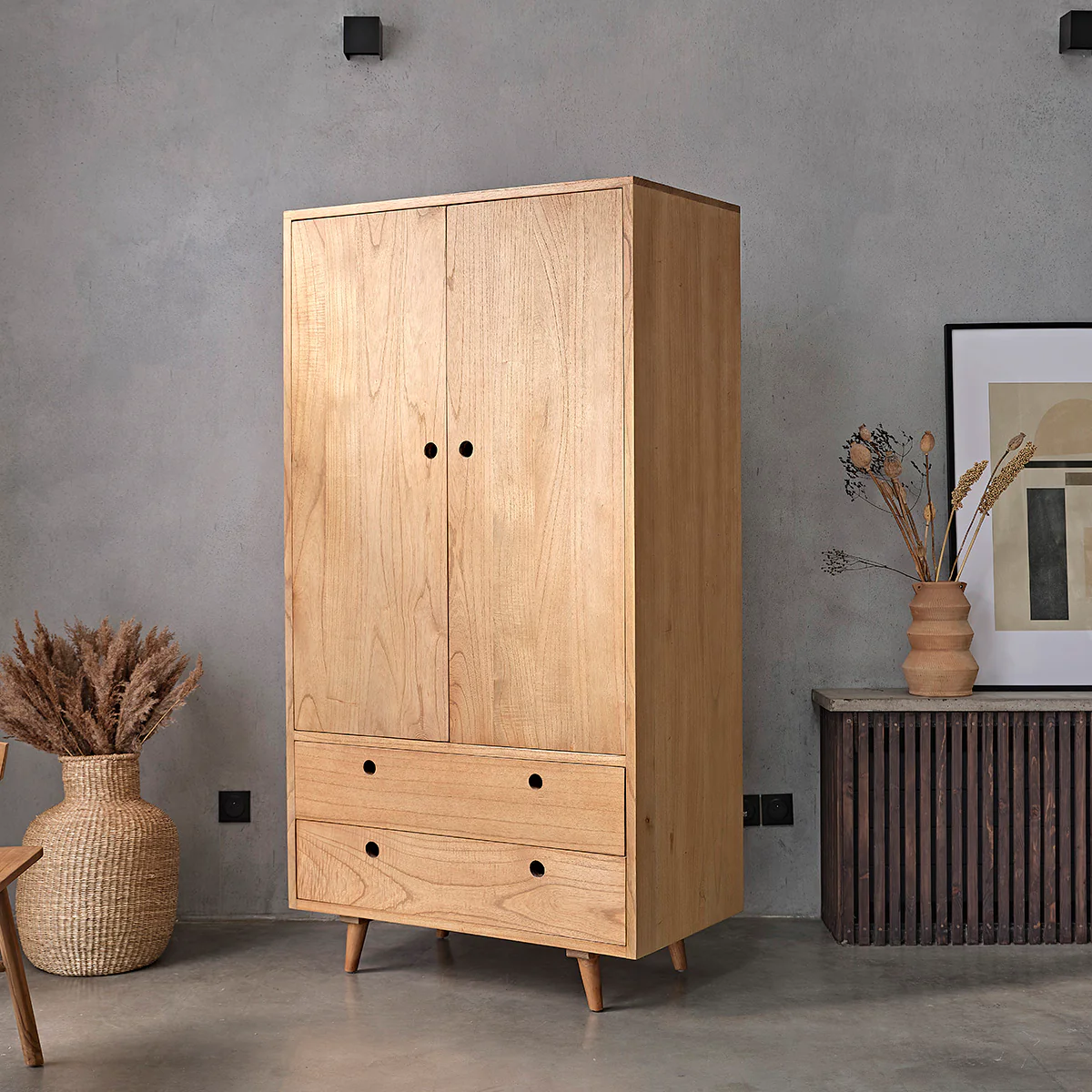 Armoire en mindi massif 190 cm - Image 3