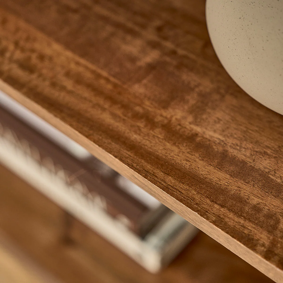 Bibliothèque en manguier et cannage finition noyer 170 cm - Image 6