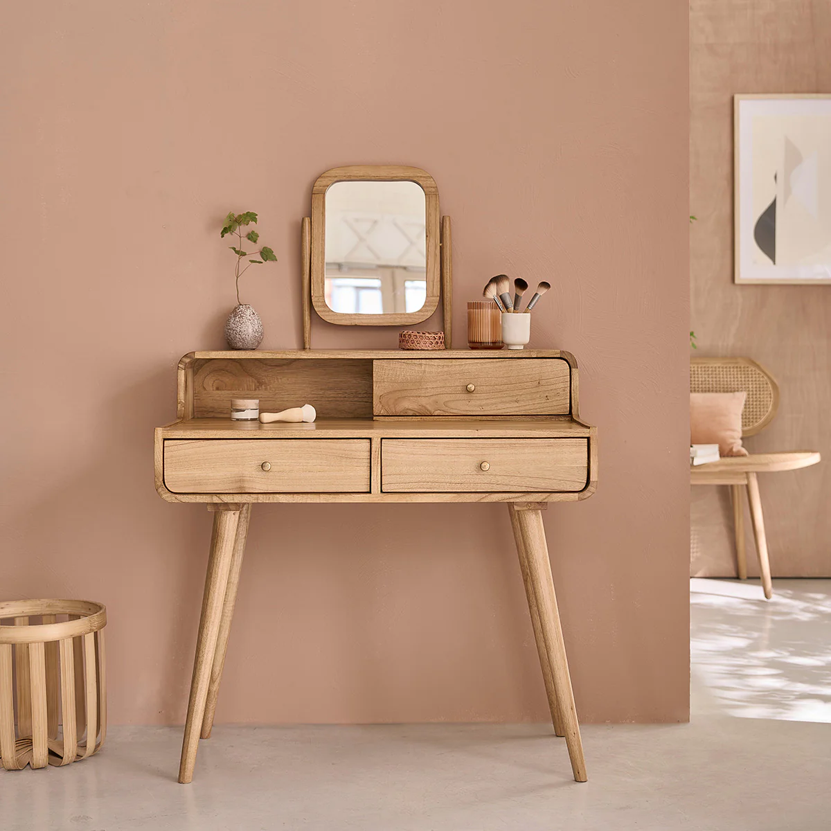 Bureau en mindi massif 90 cm - Image 5