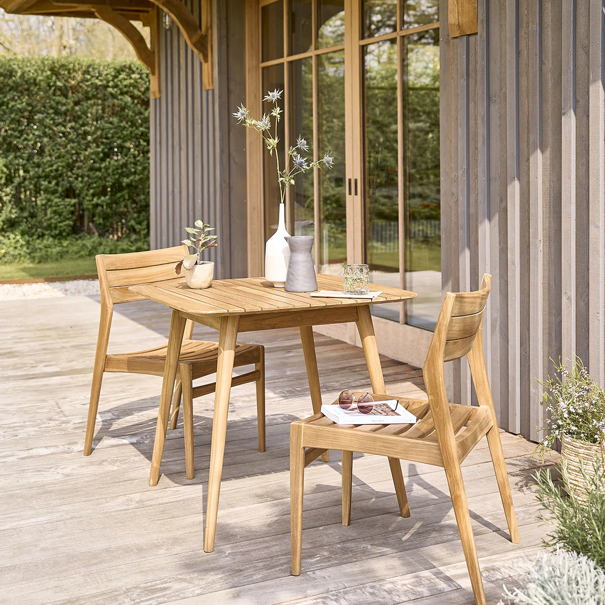 Chaise de jardin en teck massif (lot de 2) - Image 6