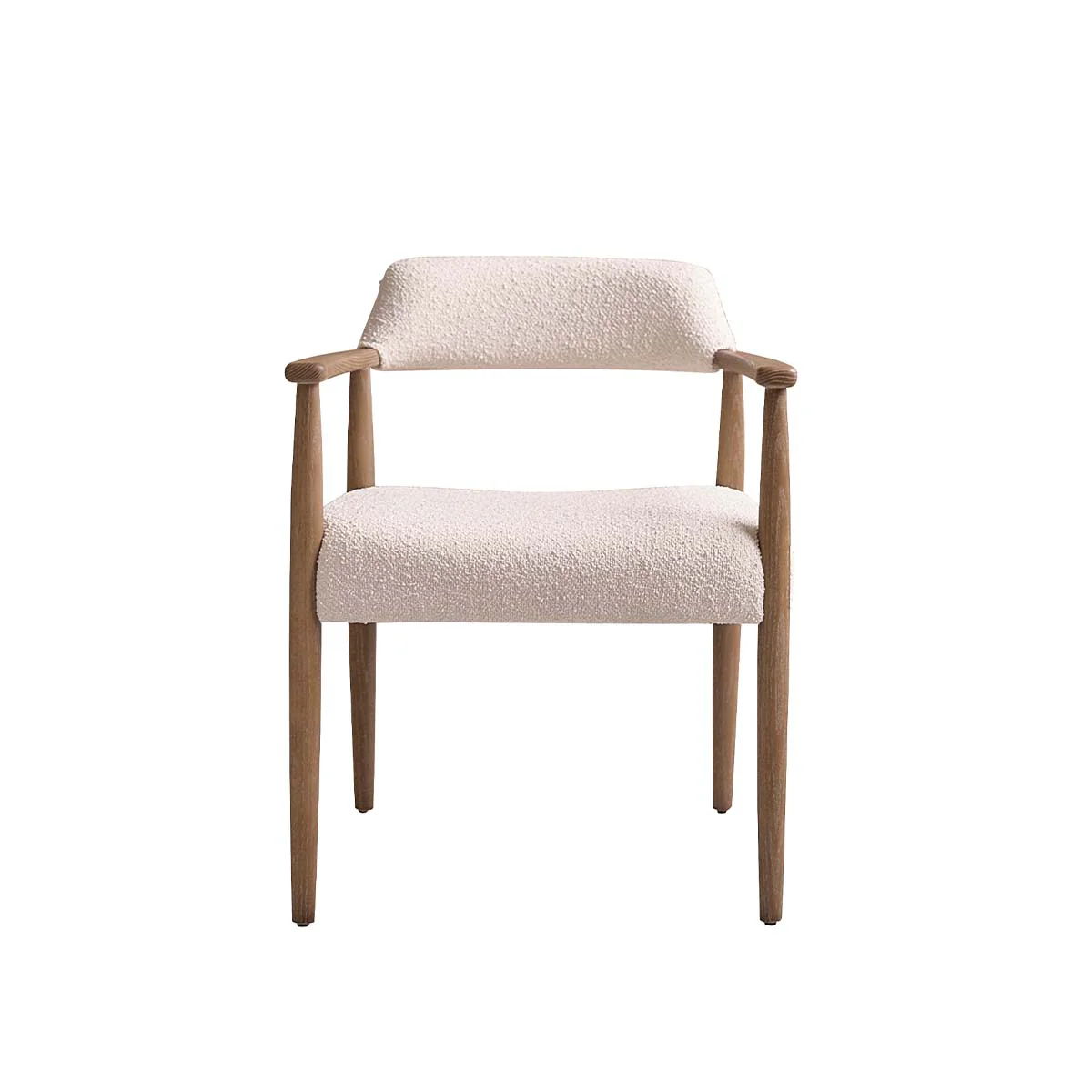 Chaise en chêne massif et tissu bouclette - Image 2