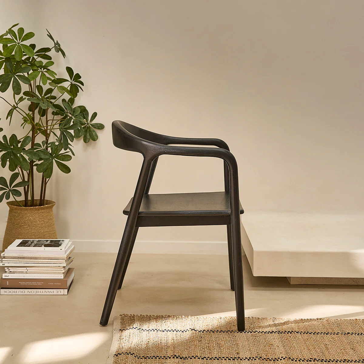 Chaise en teck massif noire - Image 3