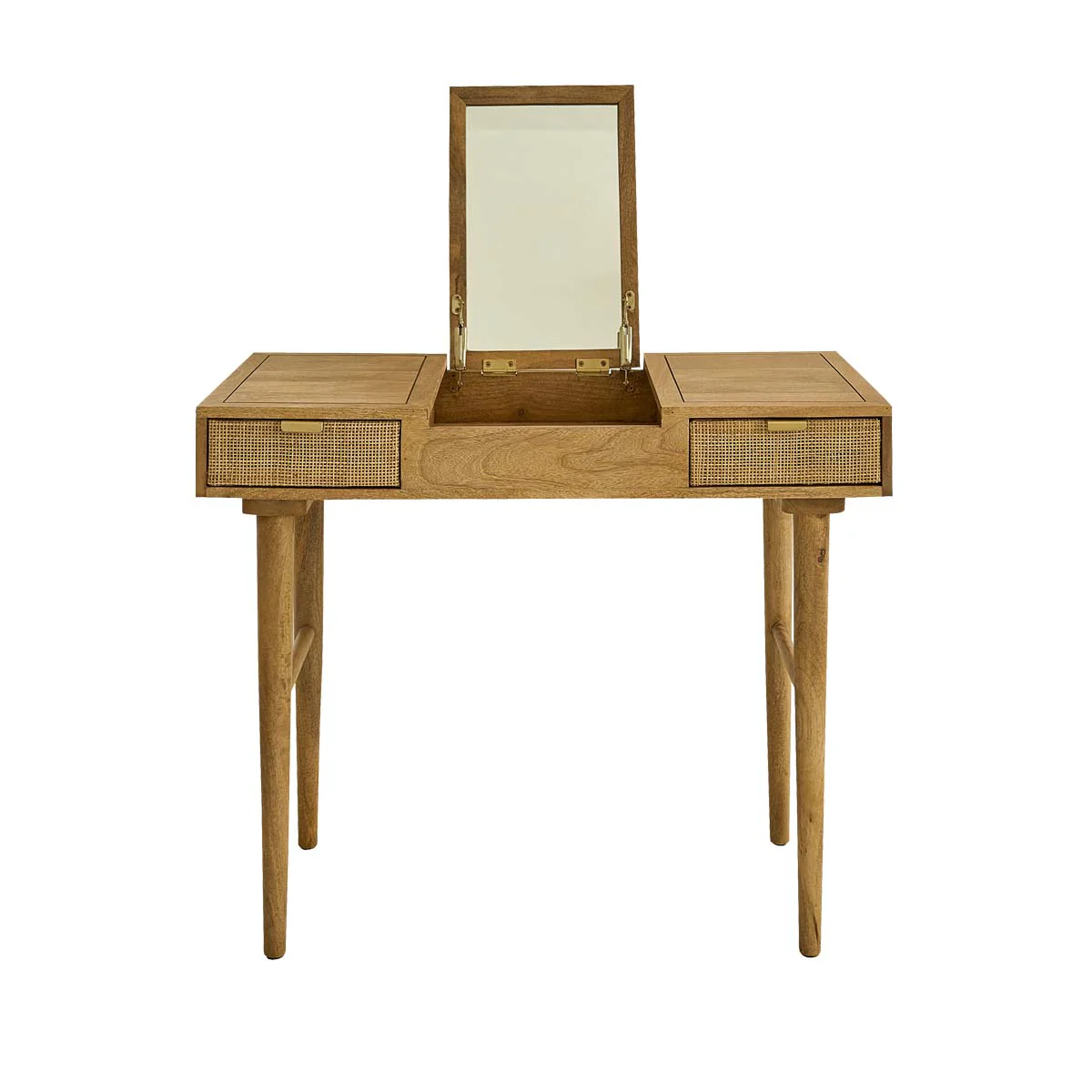 Coiffeuse en manguier massif et cannage 90 cm - Image 2