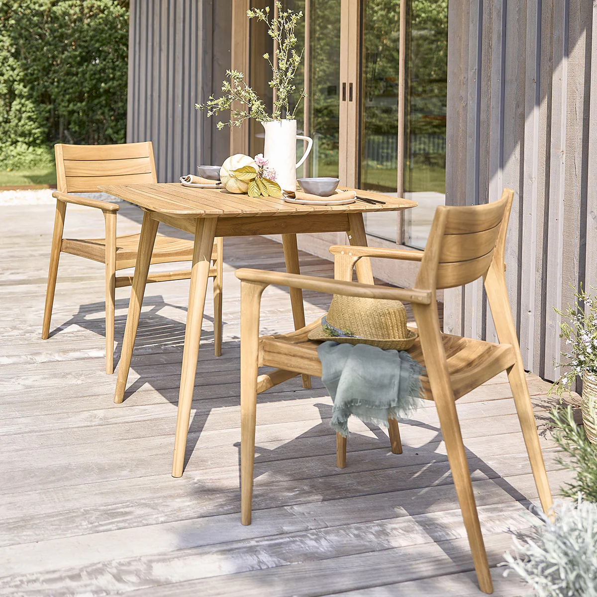 Fauteuil de jardin en teck massif (lot de 2) - Image 7