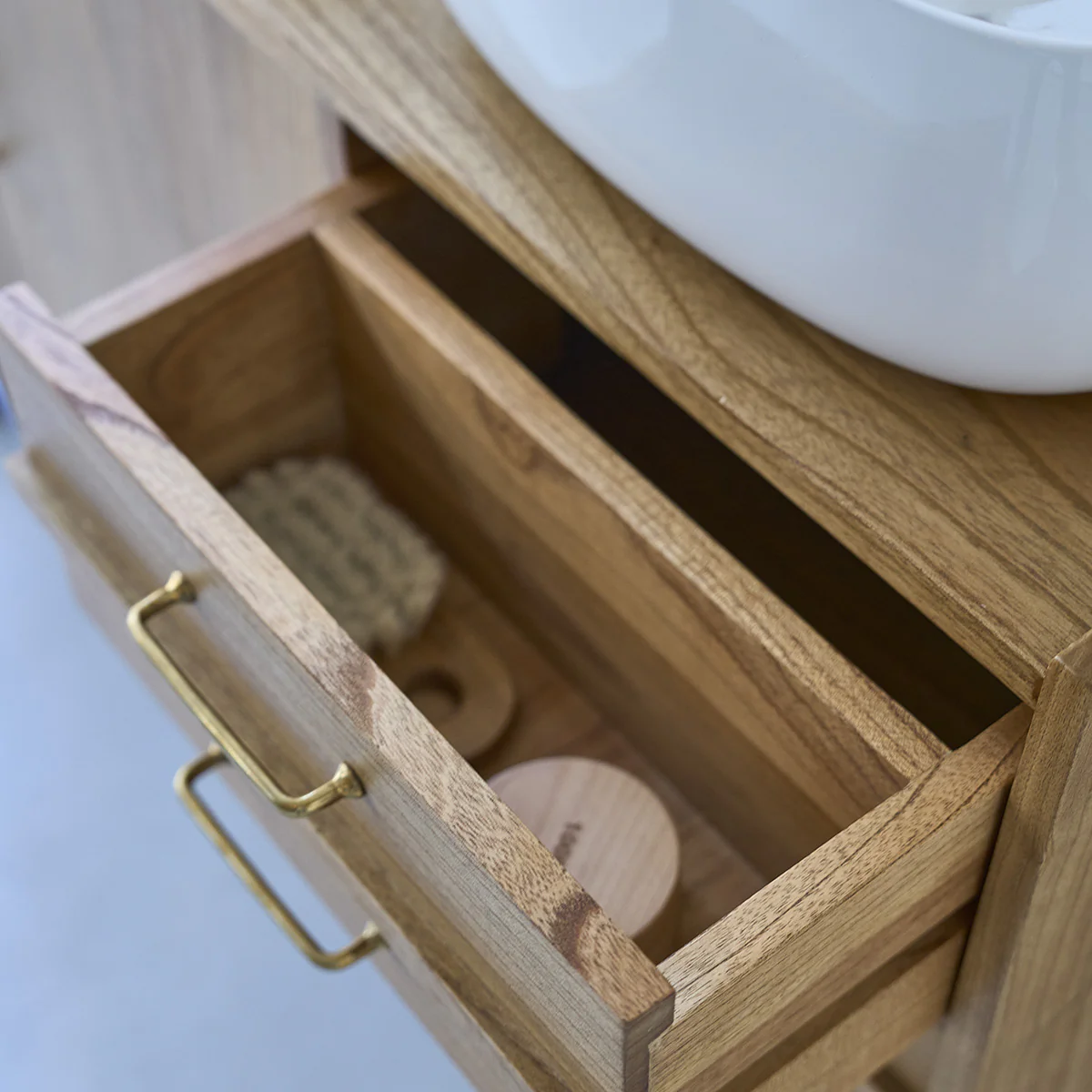 Meuble sous vasque en mindi massif 135 cm - Image 5