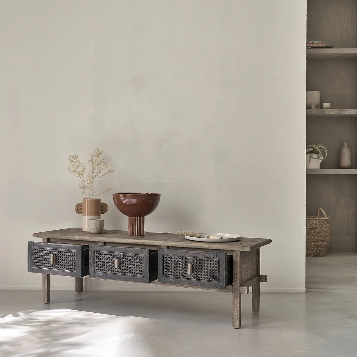 Meuble TV en bois recyclé massif 145 cm - Image 4