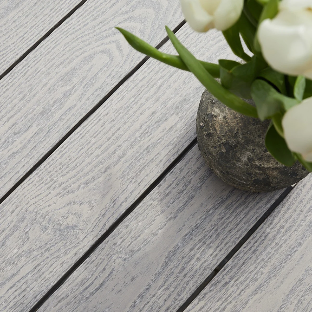 Salon de jardin aluminium blanc et textilène gris 8 pers. - Image 4