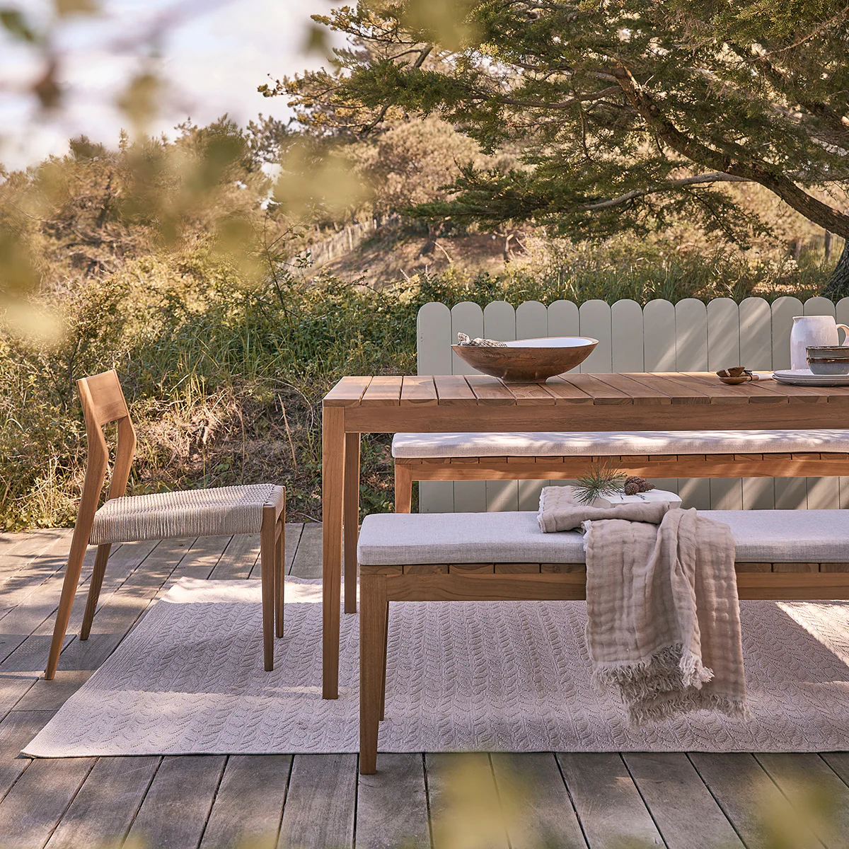 Salon de jardin en teck massif 6/8 pers. coussins inclus - Image 7