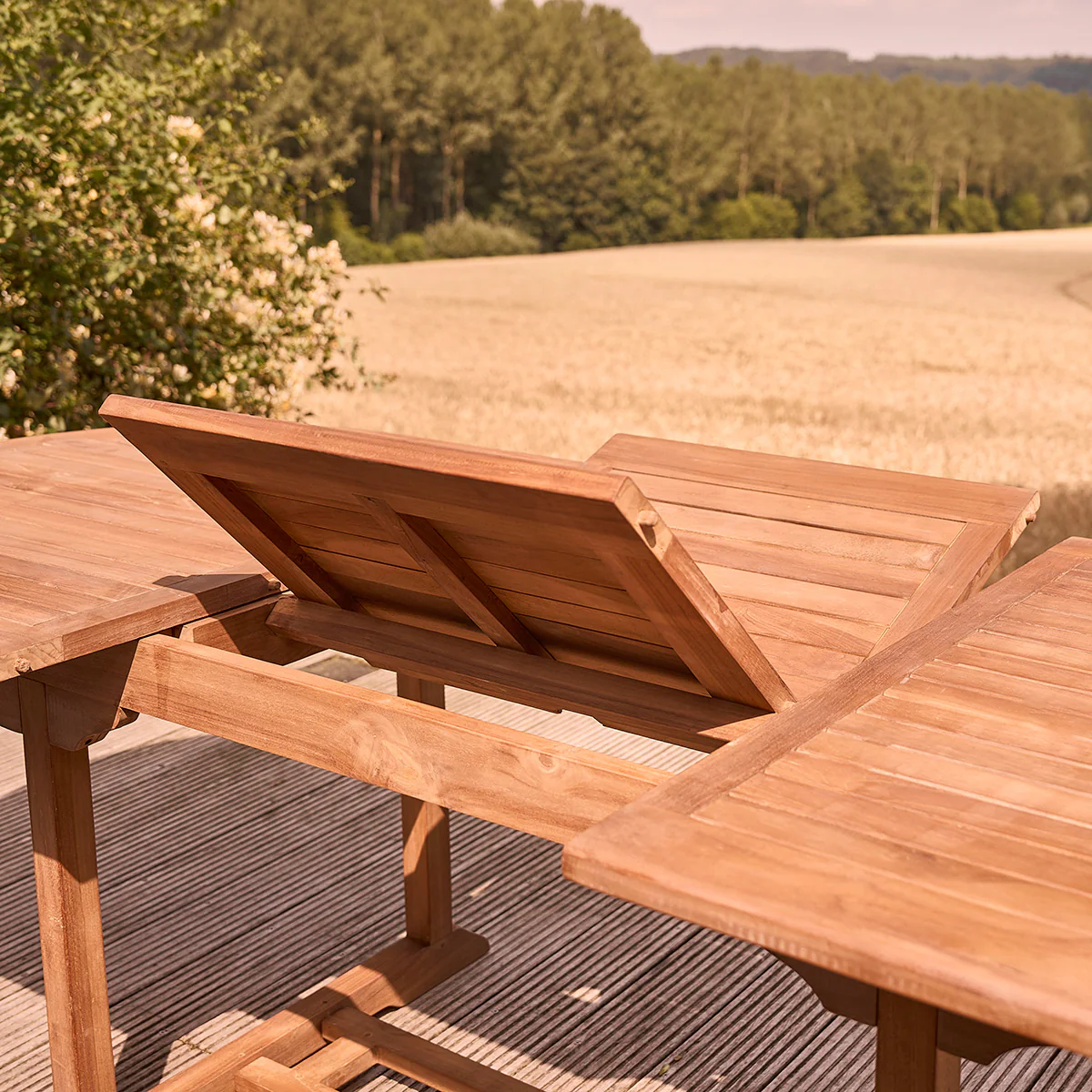 Salon de jardin en teck huilé massif extensible 8/10 pers. - Image 4