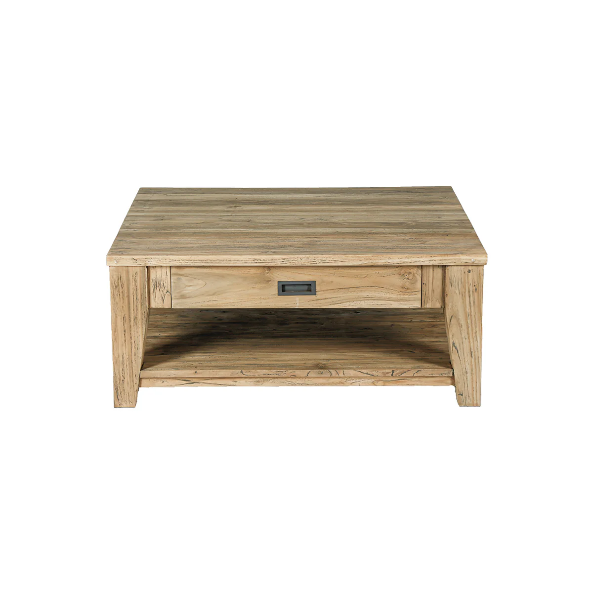 Table basse en teck massif recyclé 100 cm - Image 2