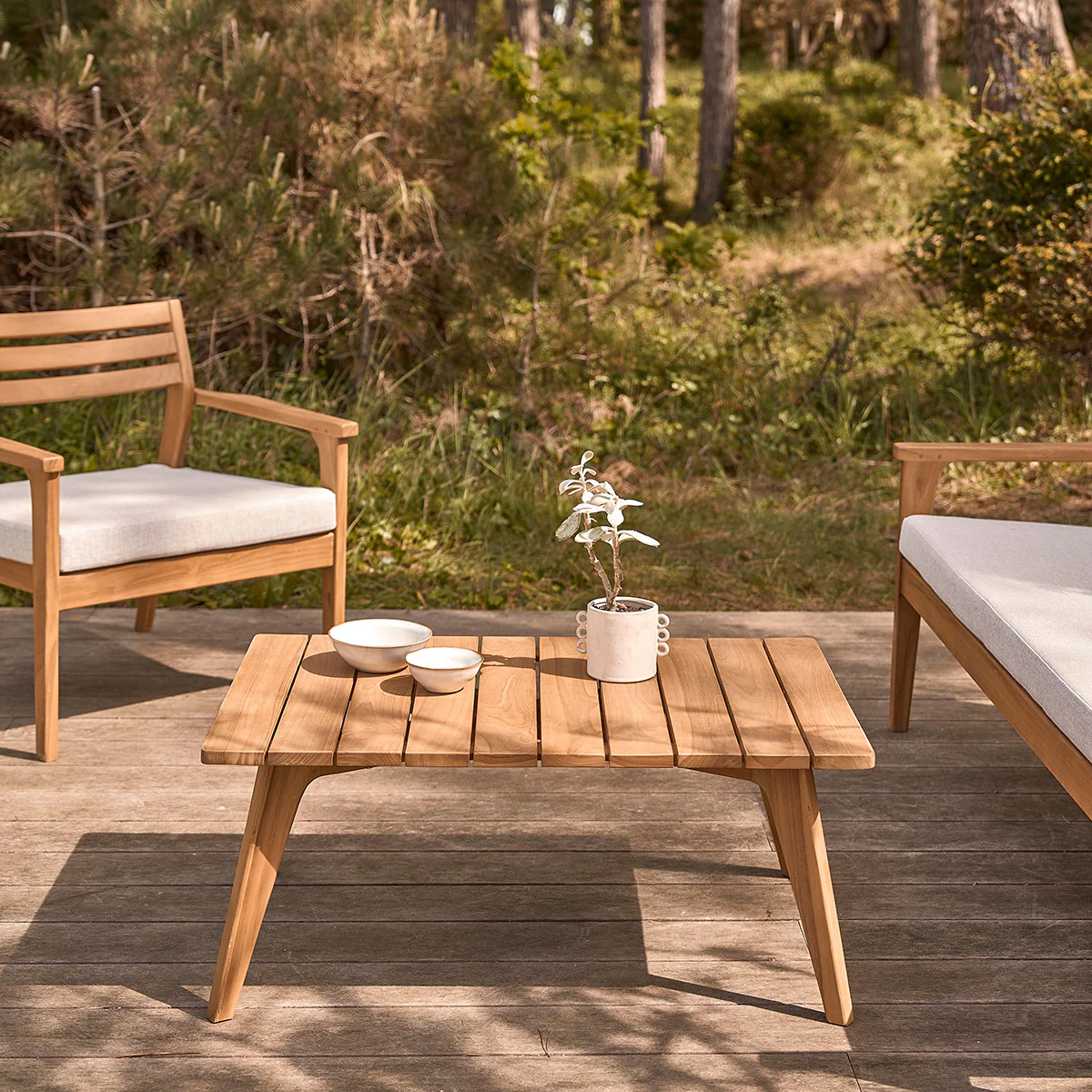 Table basse de jardin en teck massif - Image 3