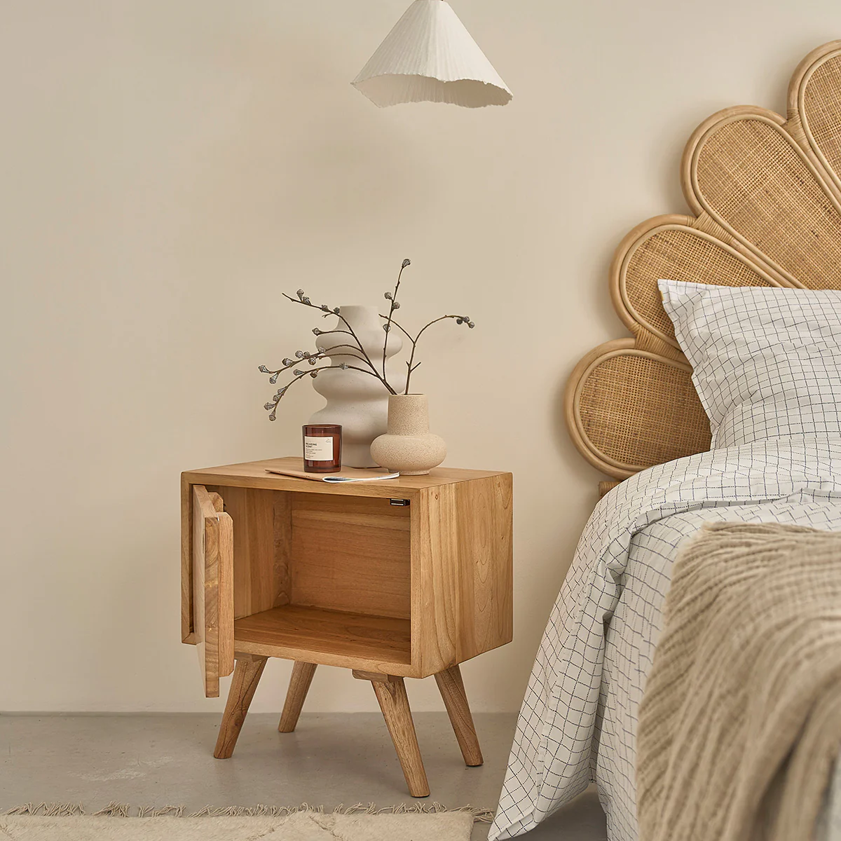 Table de chevet en mindi massif 50 cm - Image 3