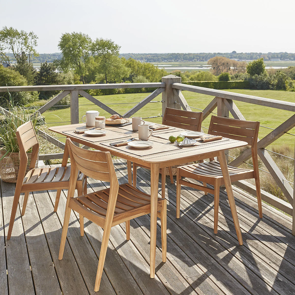 Table de jardin en teck massif 4/6 pers. - Image 6