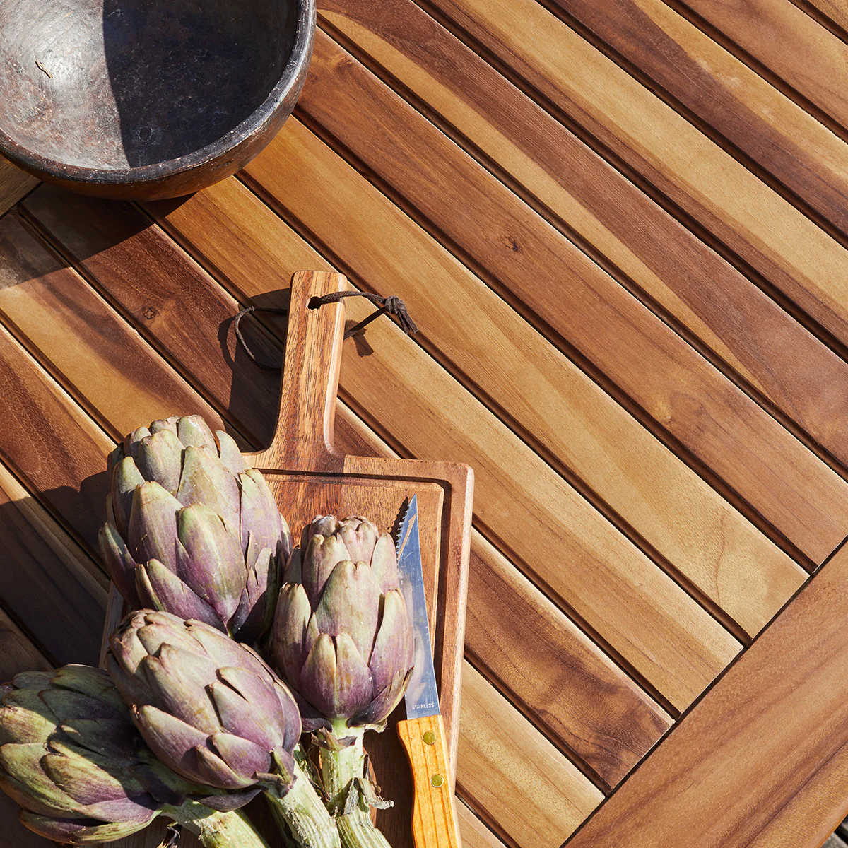 Table de jardin en teck huilé massif extensible ovale 6/8 pers. - Image 5