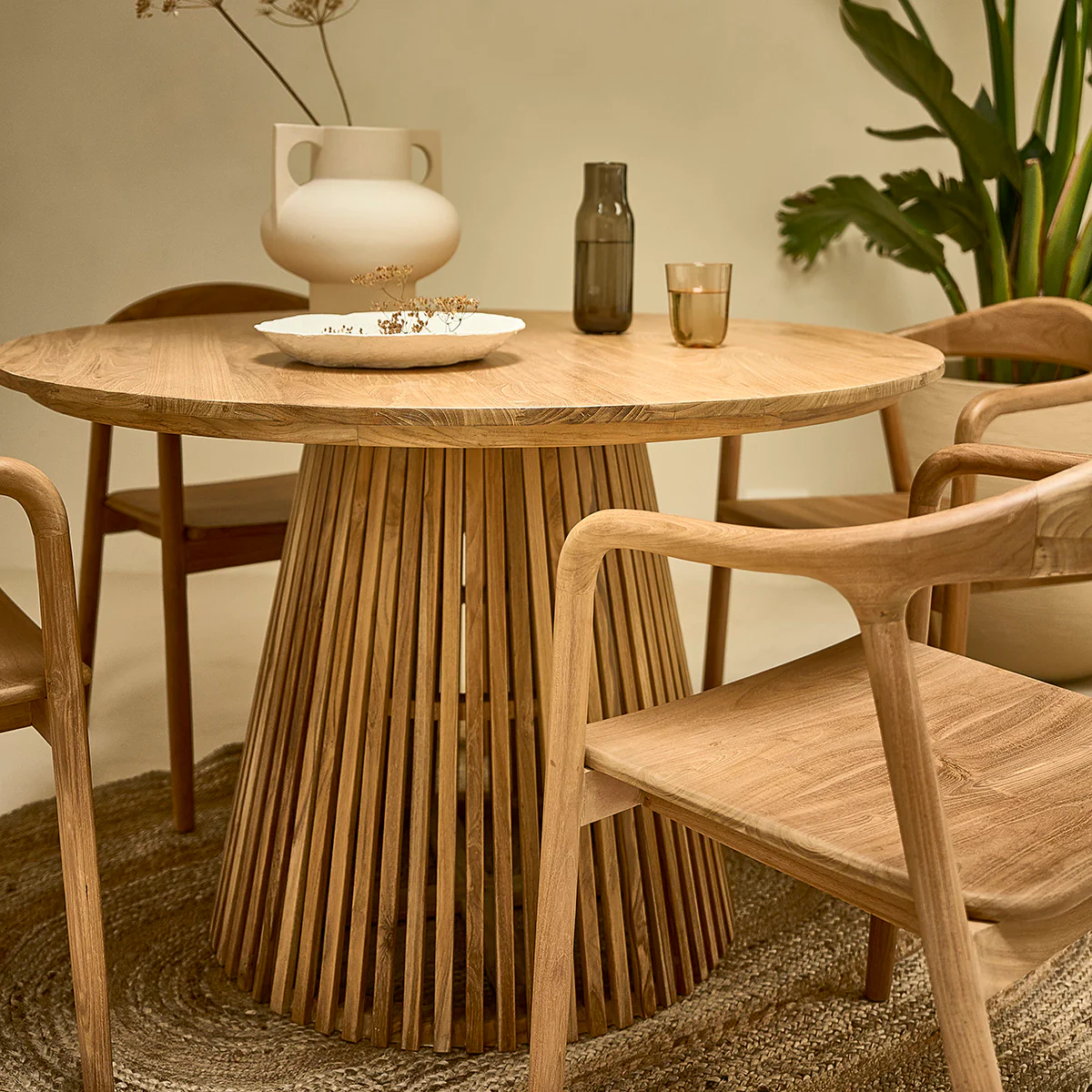 Table en teck massif ronde 4 pers. - Image 8