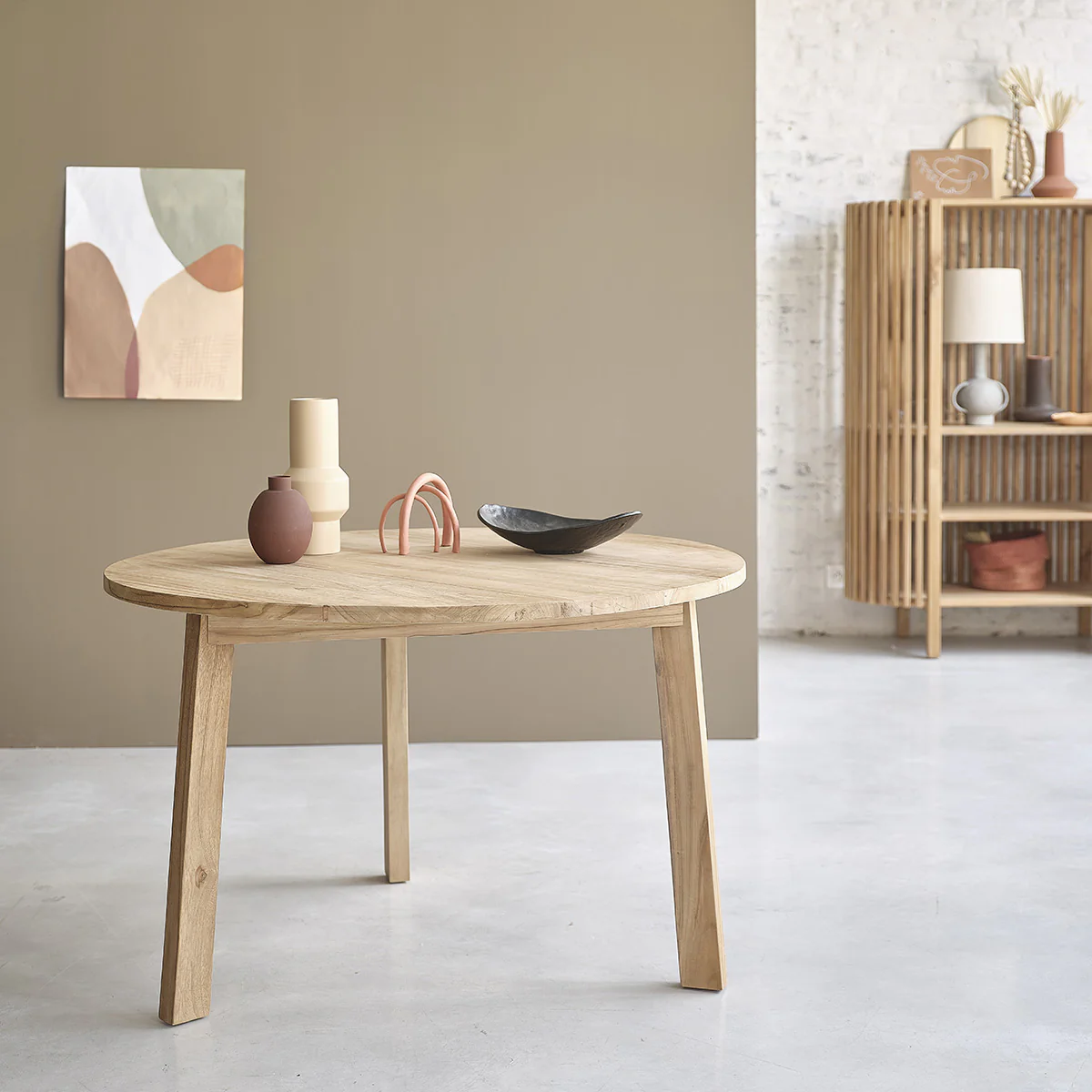 Table en teck massif ronde 4 pers. - Image 3