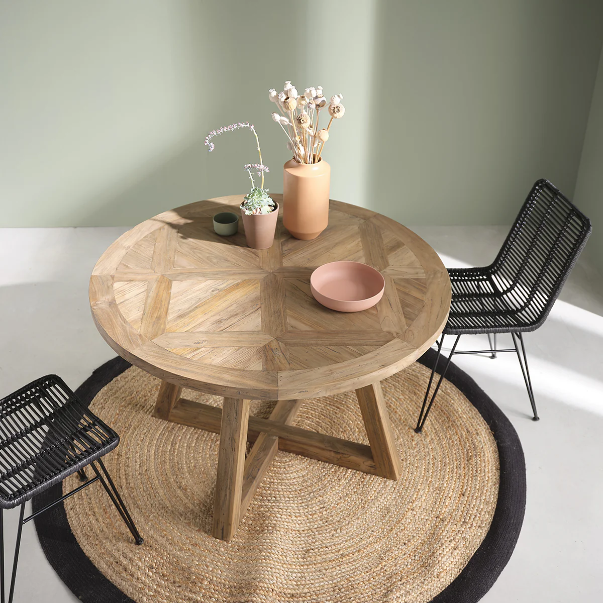 Table en teck massif recyclé 4 pers. - Image 3