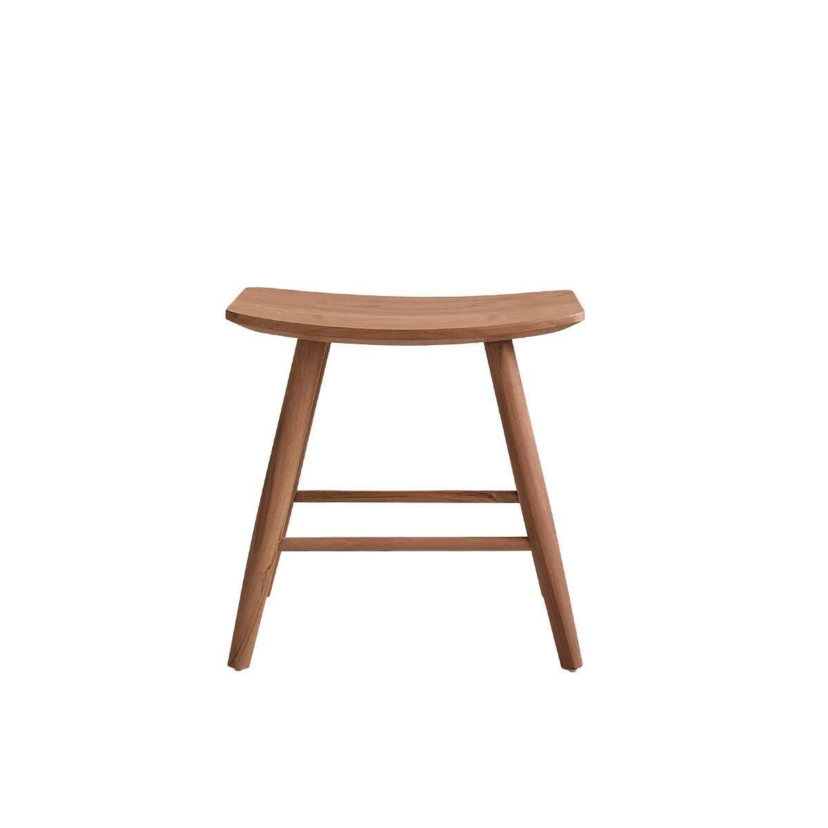 Tabouret de bar en teck massif 45 cm - Image 2
