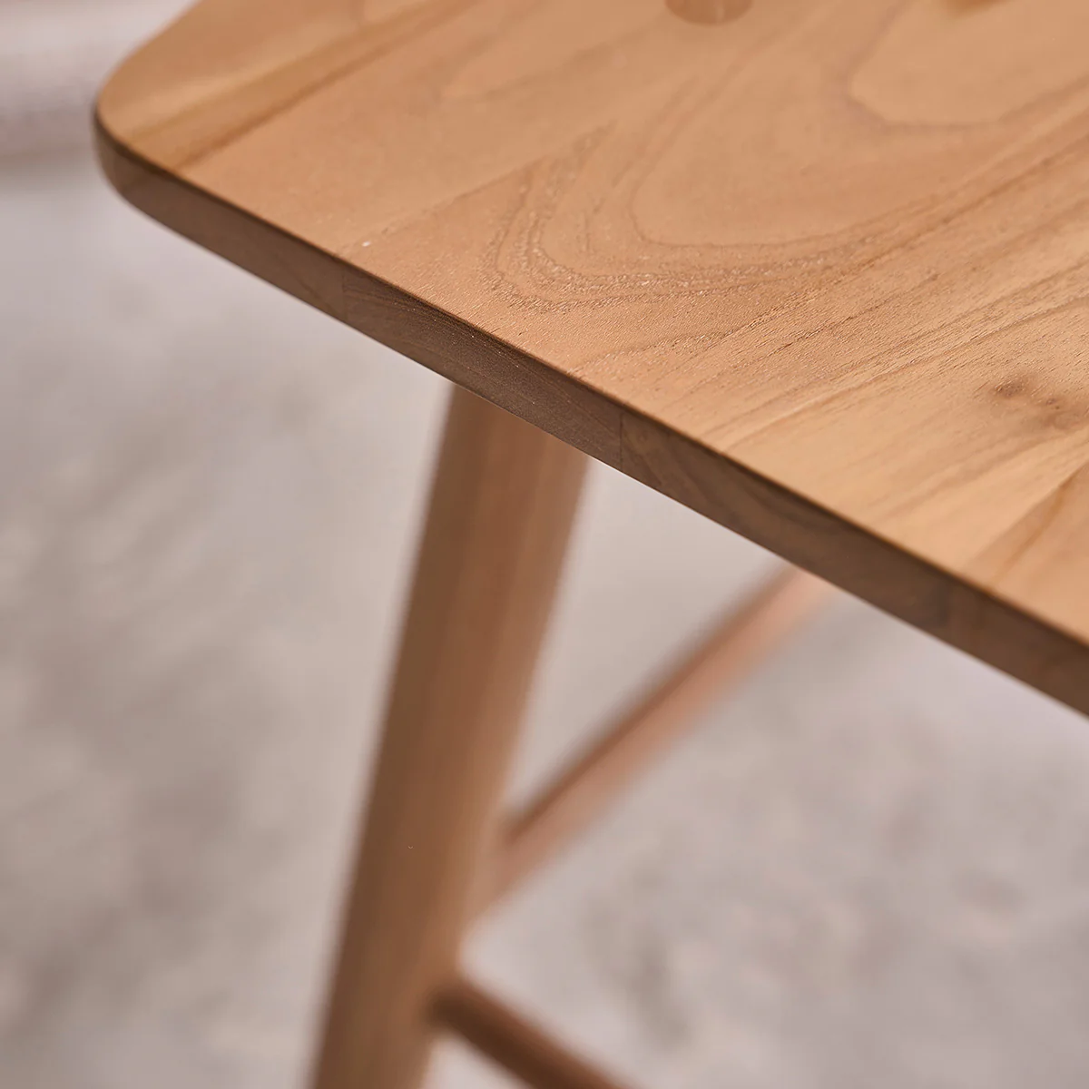 Tabouret de bar en teck massif 45 cm - Image 5