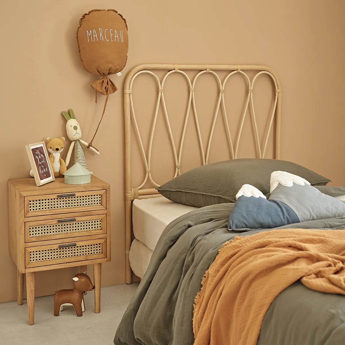 Tête de lit enfant en rotin 90 cm - Image 3