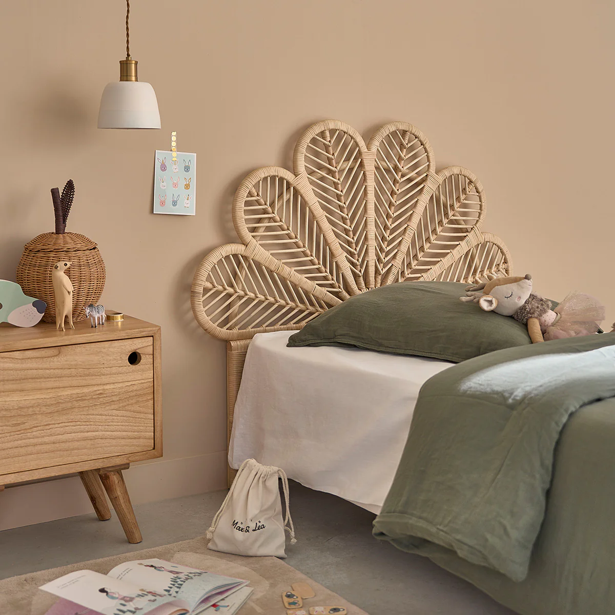 Tête de lit en rotin 90 cm - Image 3