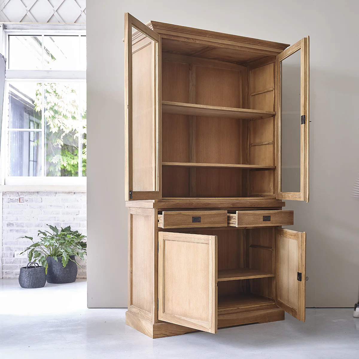 Vaisselier en teck massif 120 cm - Image 3