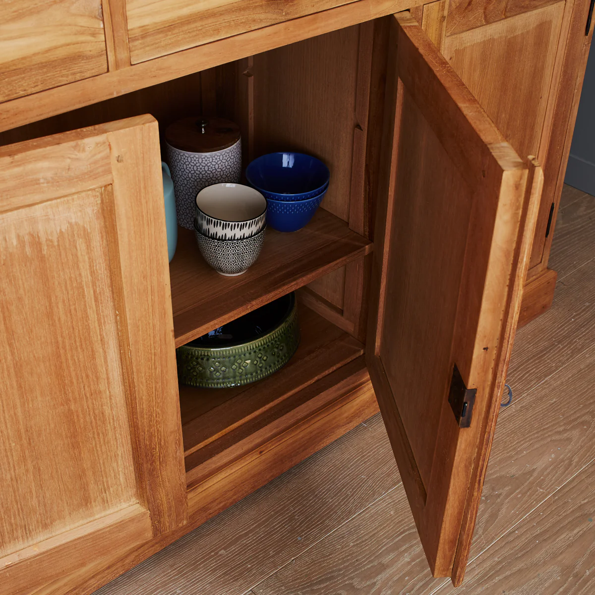 Vaisselier en teck massif 150 cm - Image 3