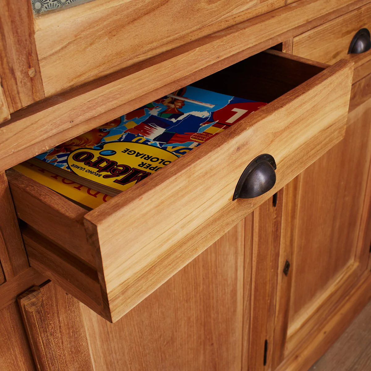 Vaisselier en teck massif 150 cm - Image 4